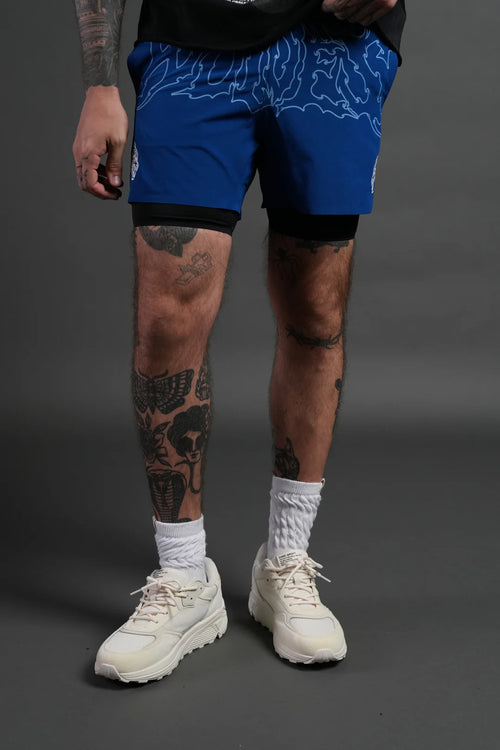 BLUE COMPRESSORED SHORTS